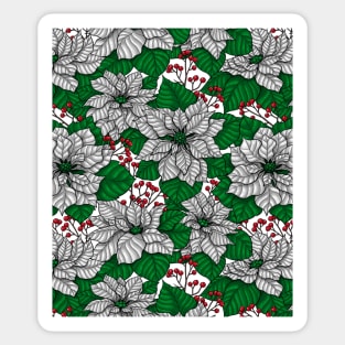 White poinsettia, Christmas pattern Sticker